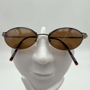 Vintage Safilo Elasta Bronze Oval Half Rim Sunglasses Frames